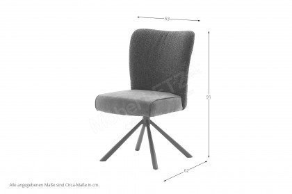 Santiago von MCA furniture - Polsterstuhl im Vintagelook grau