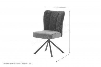 Santiago von MCA furniture - gesteppter Stuhl in Anthrazit/ Cappuccino