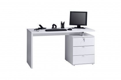 4056 von Maja Möbel - Schreibtisch weiß-Hochglanz weiß