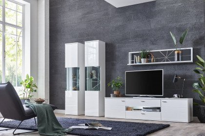 Samana von IDEAL Möbel - Wohnwand 46 weiß/ weiß Hochglanz