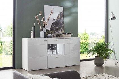 Samana von IDEAL Möbel - Sideboard weiß/ schwarzes Acrylglas