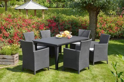 Genua von BEST Freizeitmöbel - Gartentisch graphit, Stühle optional