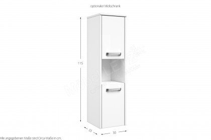 3050 von Pelipal - Badezimmer weiß Hochglanz ca. 80 cm breit