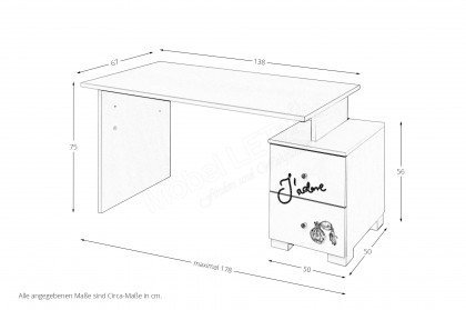 Fashion Mint von Meblik - Jugendzimmer-Schreibtisch mit Stauraum