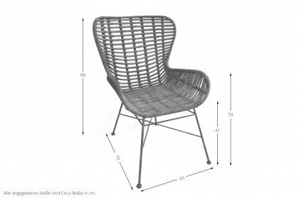 Rattan Vintage von SIT Möbel - Stuhl in Antikschwarz