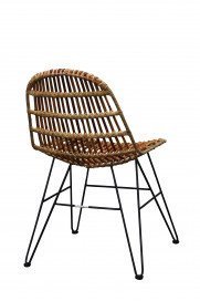 Rattan Vintage von SIT Möbel - Stuhl mit 4-Fuß-Gestell