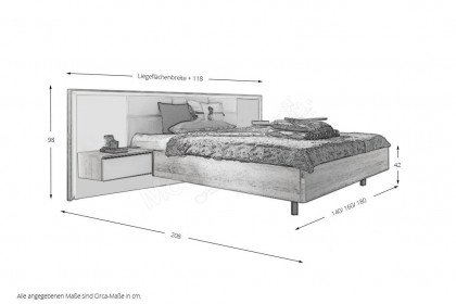 Ipanema2 von Nolte - Bettanlage mit Hänge-Nachtkonsolen weiß
