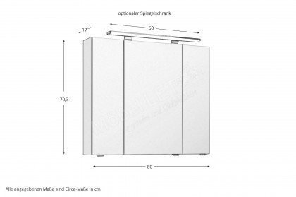 4010 von Pelipal - Badezimmer graphit Struktur, ca. 80 cm