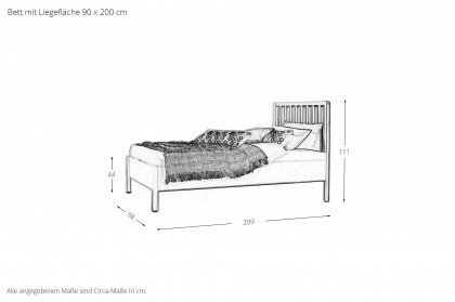 Montana von Rauch Orange - Landhaus-Bett weiß 90x200 cm