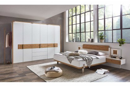 WSL 6000 von Wöstmann - Schlafzimmer-Möbel Lack weiß/ Balkeneiche