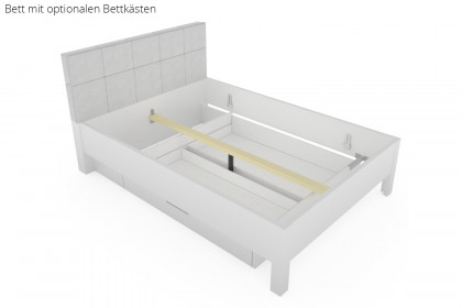 CD Studioline von Disselkamp - Bett weiß, mit Polsterkopfteil gesteppt