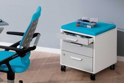 Tablo von Paidi - Design-Schreibtisch kreideweiß - azurblau