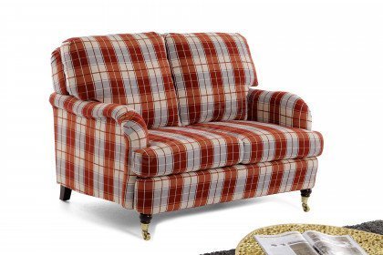 Keitum von Schröno - 2-sitziges Sofa rot kariert