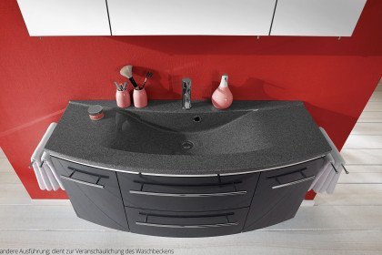 Marlin 3040 Waschtisch Glanz Ihr mit Waschbecken Letz Online-Shop Möbel | anthrazit - rot