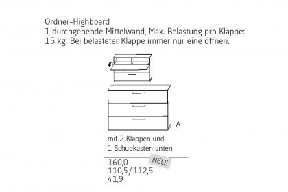 objekt.plus von Röhr-Bush - Schreibtisch mit Lowboard mittelgrau-Eiche