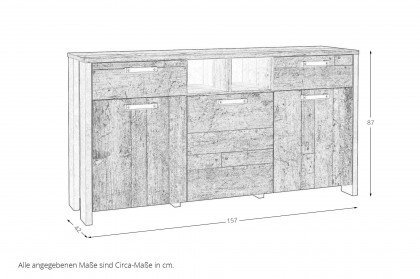 Clif von Forte - Kommode Beton grau - Old Wood Vintage