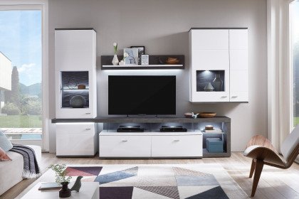 Karajol von IDEAL Möbel - Wohnwand 24 weiß/ Oxid
