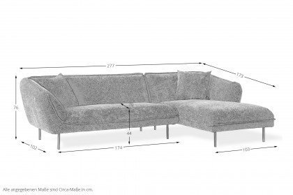 Milou von Easy Sofa - Polstersofa Ausführung rechts dunkelgrau