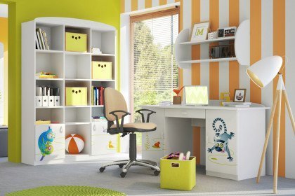 Happy Animals von Meblik - Kinderzimmer-Schreibtisch mit viel Stauraum