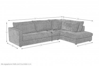 Bagnes II von Easy Sofa - Polstersofa Ausführung rechts grau