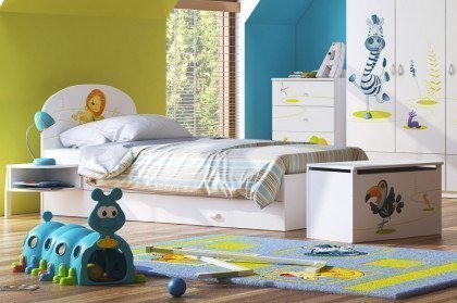 Happy Animals von Meblik - Kinderzimmer-Bett mit Löwen-Motiv