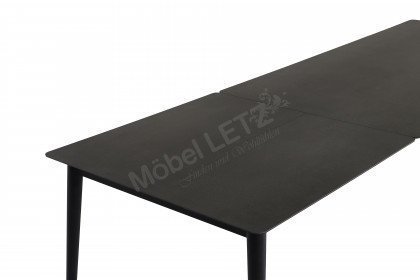 Terra von Mobitec - Esstisch in Keramik nero & Metall black, ausziehbar