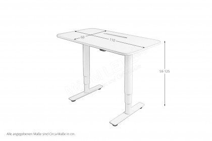 Sitness X Up Table 20 von Topstar - rechteckiger Schreibtisch