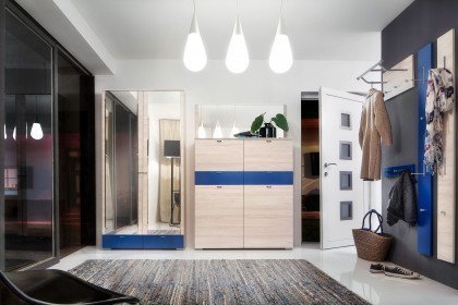 Multi-Color UNA von Wittenbreder - Garderobe Kernahorn/ blau matt