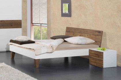 genua moiano von Modular - Schlafzimmerbett in Weiß/ Sumpfeiche