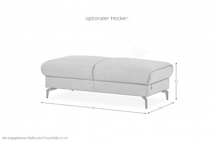 21106 Piedroo von Willi Schillig - Ledersofa Ausführung links kurkuma