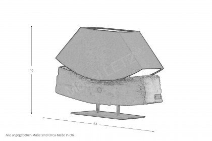 Largo von Sprenger Möbel - Hockerlampe mit antiken Eichenbalken