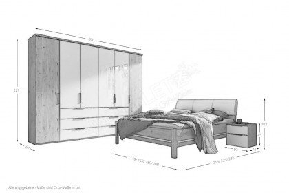 Horizont & concept me von Nolte - Schlafzimmer Jackson-Eiche / Glanzlack weiß