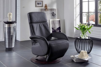 Sylvia K-Style von Polsteria - Echtleder Sessel schwarz
