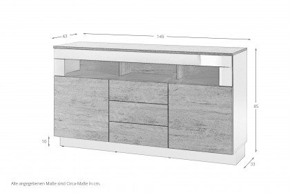 Kayman von IMV Steinheim - Sideboard AZ H2 CY 52 schwarz