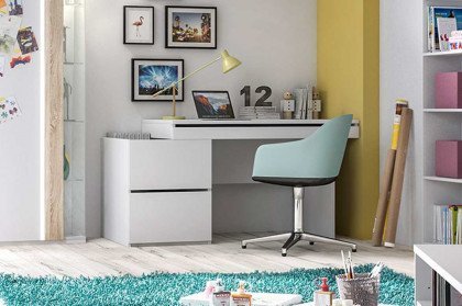 shake von Röhr-Bush - weißer Schreibtisch mit aufklappbarer Tischplatte