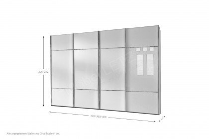 Marcato 2.3 von Nolte - Panoramaschrank mit seidengrauer Glasfront