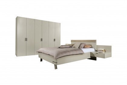 Fena von Hülsta - 4-teiliges seidengraues Schlafzimmermöbel-Set