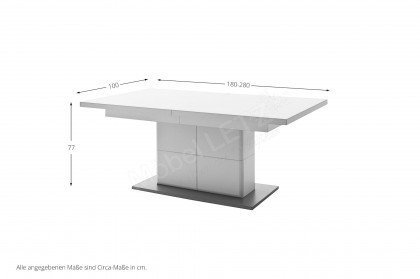 Amora von MCA - Tisch mit Säule, ausziehbar