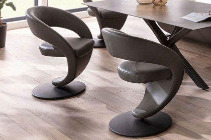4130 Wave-dining von K+W Polstermöbel - Bank Leder Zinn
