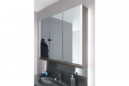 Gentis von Hülsta - Badezimmer-Set in Lack grau mit Glaswaschtisch
