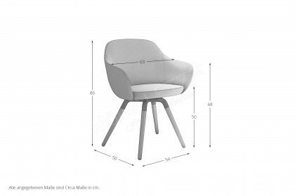 Nuba XL von CANCIO - Stuhl in Weiß, mit Armlehnen
