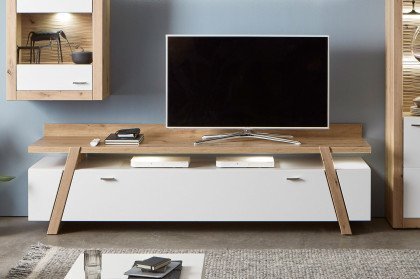 Tessas von IDEAL Möbel - Wohnwand 123 weiß/ Eiche