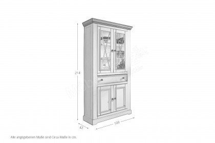 WZ-0133 von GK Möbelvertrieb - Vitrine II Kiefer grau