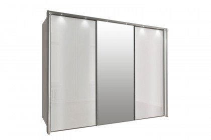 Monaco 3000 von Wiemann - Kleiderschrank Weißglas/ Spiegel/ grau