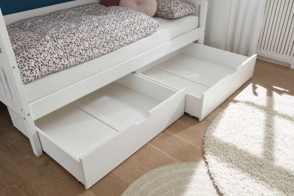 Juletta von BEGABINO - Bett mit Dach Kiefer massiv weiß