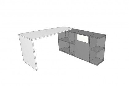 clip by rb 343 von Röhr-Bush - schwenkbarer Schreibtisch mit Regal-Set