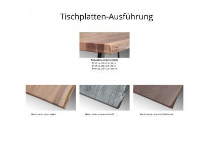 Thor-dining von Wohnglücklich - Tisch nussbaumfarbig/ Metall schwarz