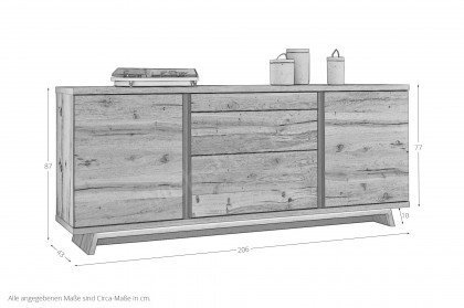 Barola von Venjakob - Sideboard mit Holzuntergestell