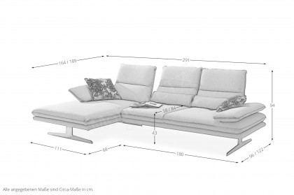 16777 Broadway von Willi Schillig - Ecksofa Variante links grey
