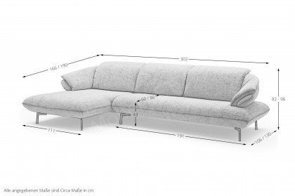 Bluebell von Easy Sofa - Ecksofa Ausführung links kiesel